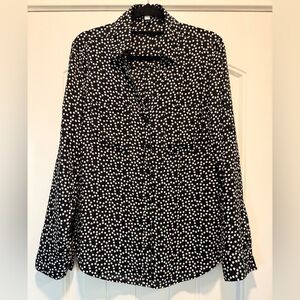 Express Black and White Polka Dot Top